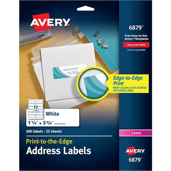 Avery Label, Color, 1.25X3.75, We 300PK AVE6879 - main